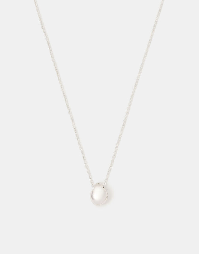 Sterling Silver Molten Pendant Necklace, , large