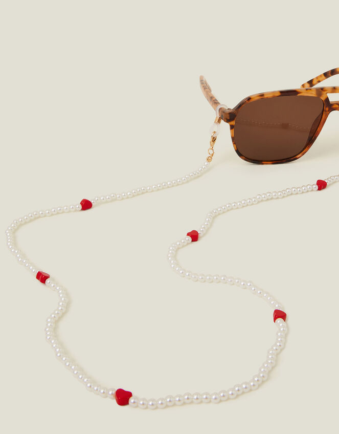 Heart Pearl Beaded Sunglasses Chain, , large