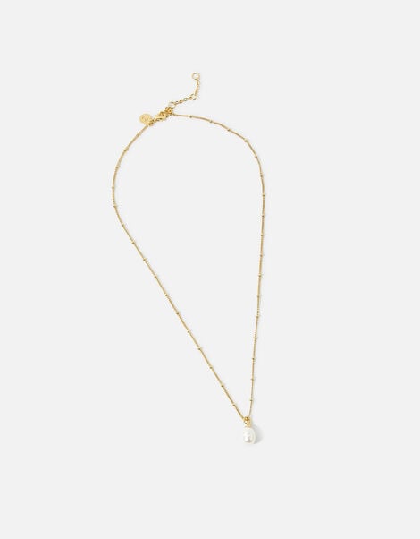 Gold-Plated Irregular Pearl Necklace , , large