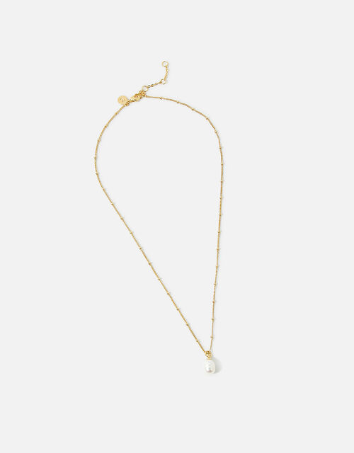 Gold-Plated Irregular Pearl Necklace , , large