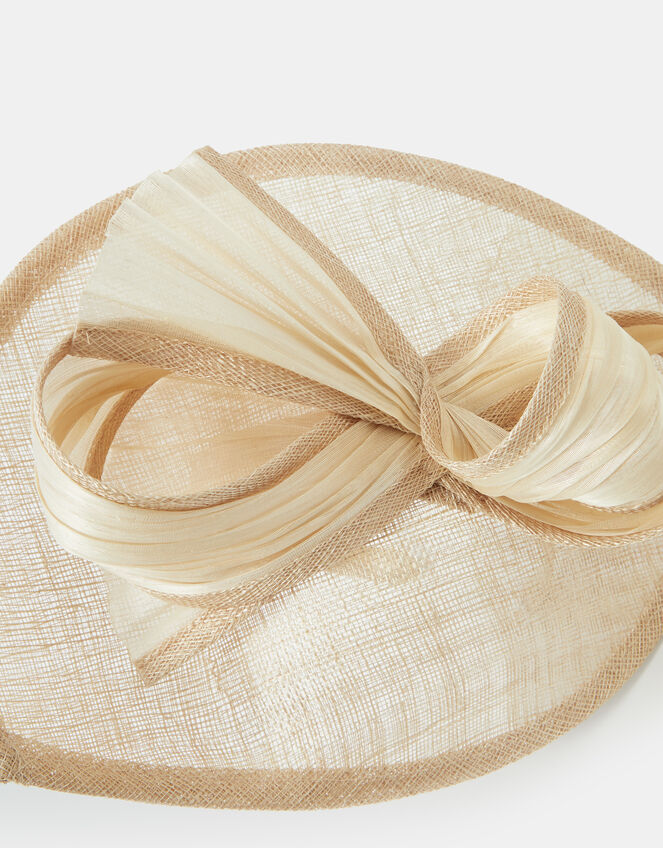 Bow Teardrop Fascinator, Natural (CHAMPAGNE), large