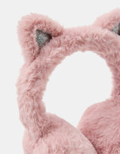 Girls Faux Fur Cat Earmuffs, , large