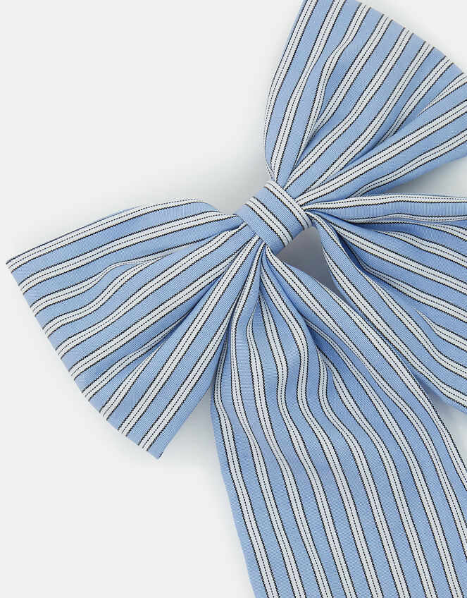 Stripe Bow Hair Clip, , large