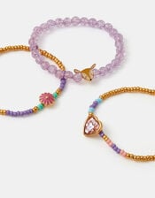 3-Pack Girls Charm Beaded Bracelets, , large