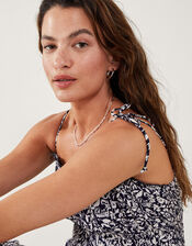 Ditsy Mini Dress in LENZING&trade; ECOVERO&trade;, Blue (NAVY), large