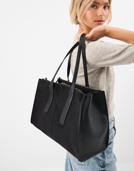 Double Zip Laptop Shoulder Bag, , large