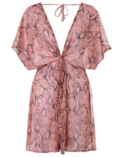 Snake Twist Short Kaftan, Pink (PINK), large
