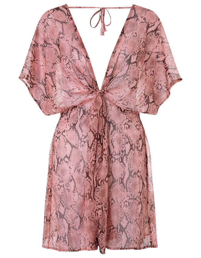 Snake Twist Short Kaftan, Pink (PINK), large