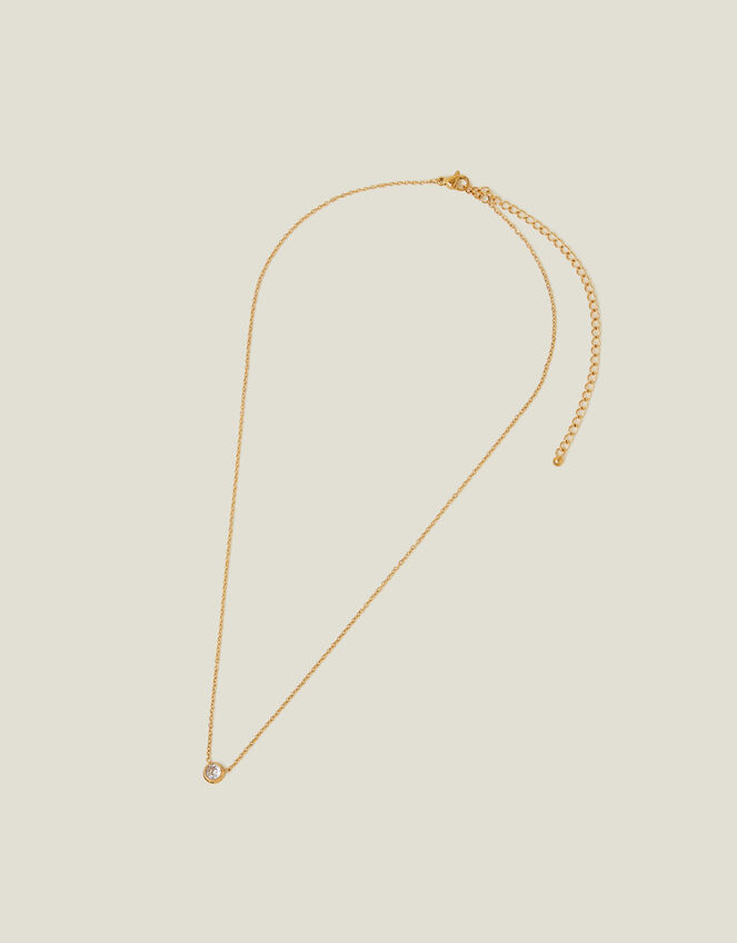 Stainless Steel Sparkle Pendant Necklace, , large