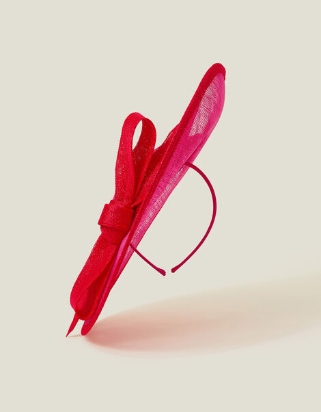 Two Tone Bow Disc Fascinator, Pink (FUCHSIA), large