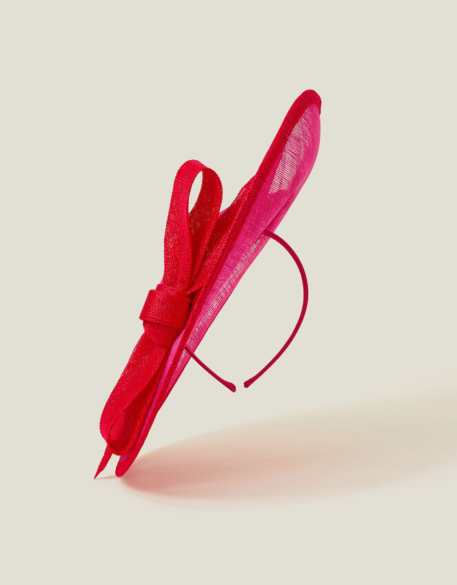 Two Tone Bow Disc Fascinator, Pink (FUCHSIA), large