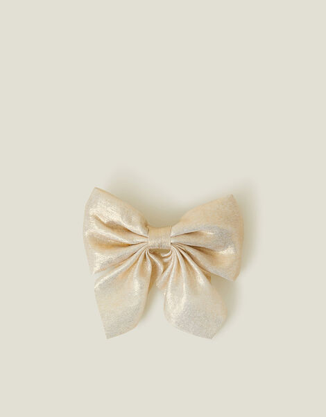Girls Shimmer Bow Barrette Hair Clip, , large