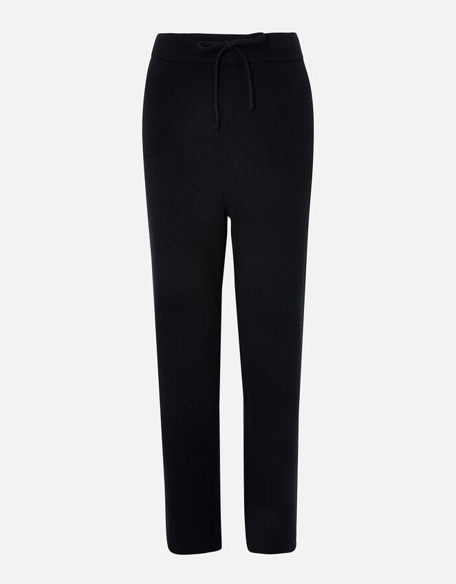 Rib Straight-Leg Lounge Joggers, Black (BLACK), large