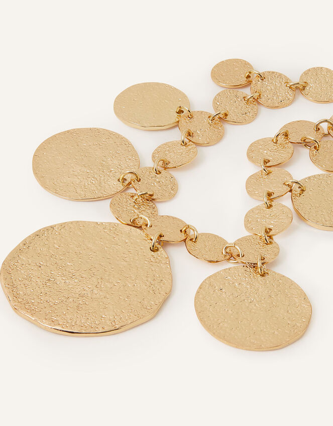 Textured Metal Disc Statement Necklace Necklaces Accessorize UK