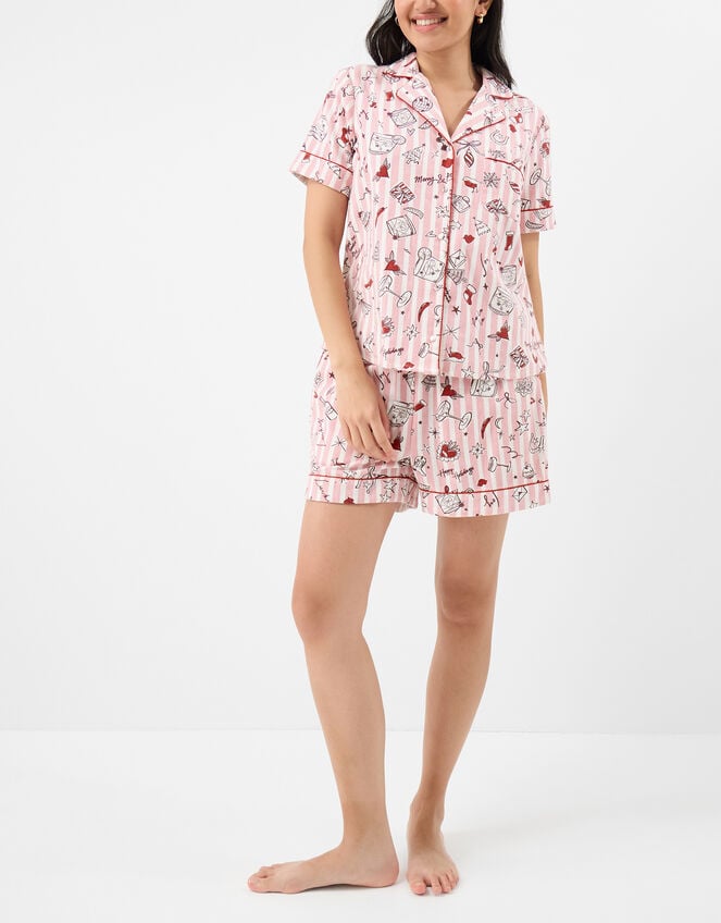 Christmas Cocktail Short Pyjamas Set, Pink (PINK), large