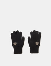 Beaded Heart Touchscreen Gloves, , large