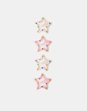4-Pack Girls Spotty Star Hair Clips, , large