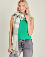 Woven Check Blanket Scarf, , large