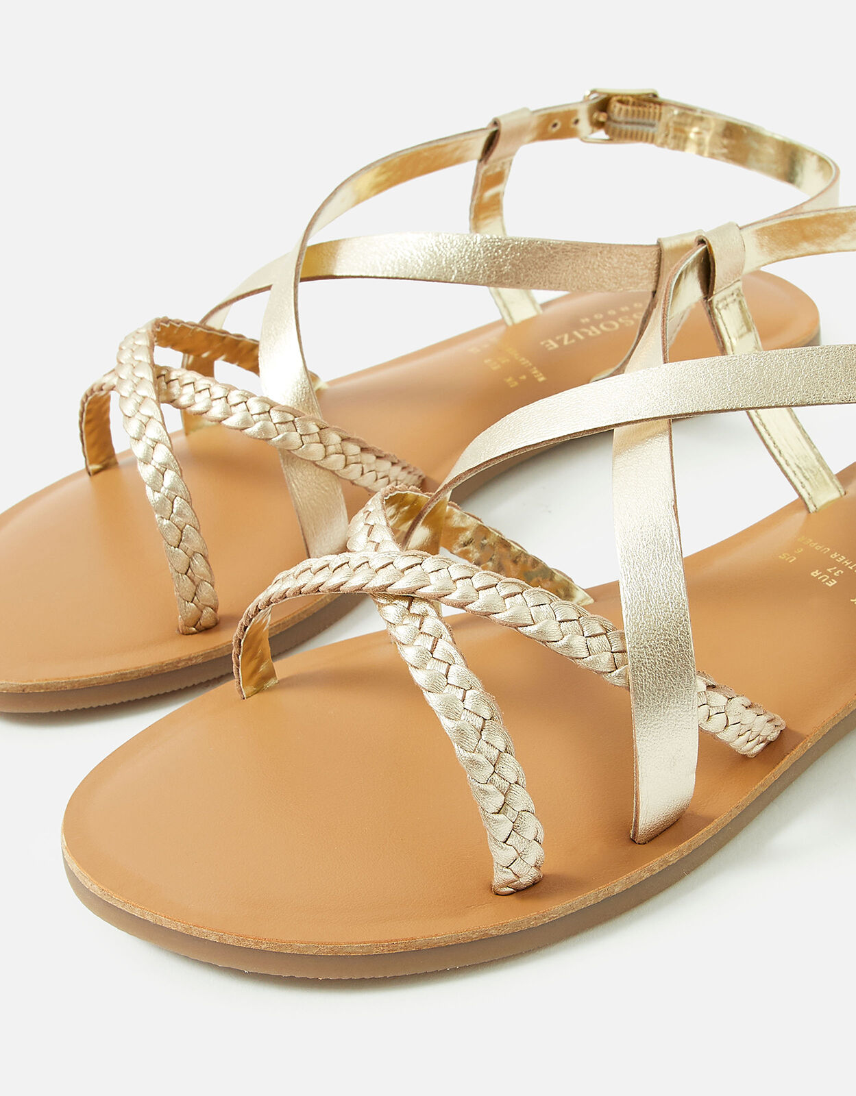 Gold plaited sandals outlet