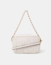 Small Ruched Crossbody Bag, Cream (CREAM), large