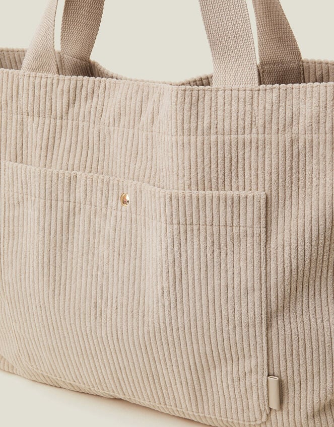 Corduroy Shopper Bag, Cream (CREAM), large