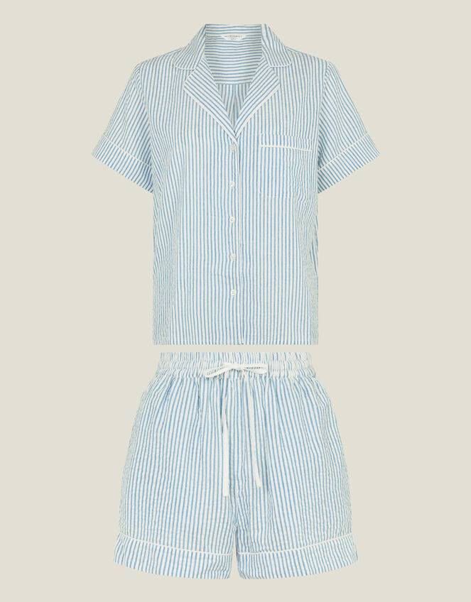Stripe Short Pyjamas Set, Blue (BLUE), large