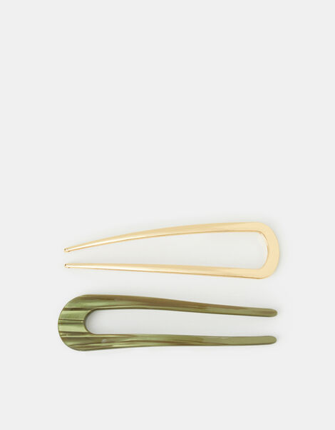 2-Pack Mix Metal French Hair Pins, , large