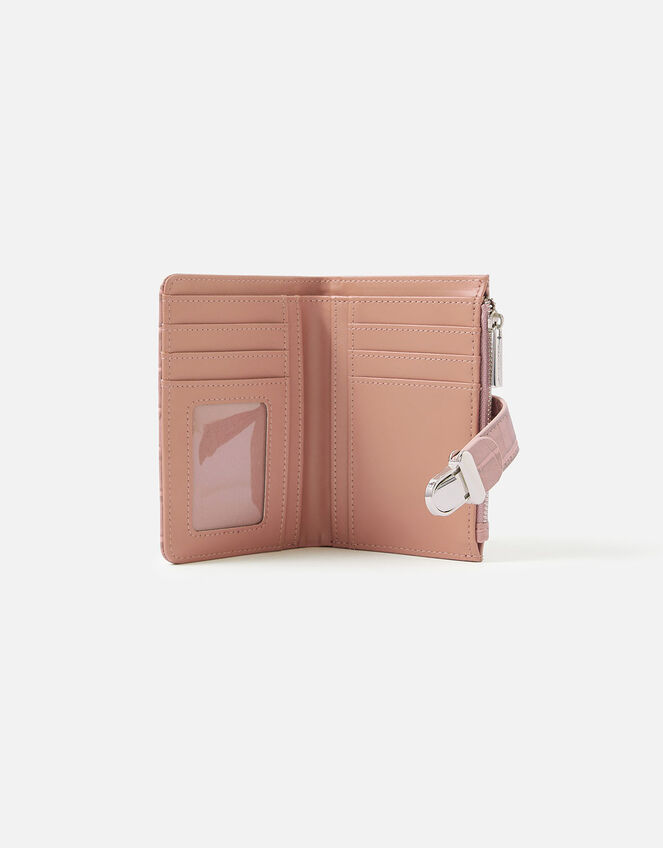 Croc Push Lock Wallet, Pink (PINK), large
