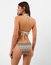 Crochet Triangle Bikini Top, Natural (NEUTRAL), large