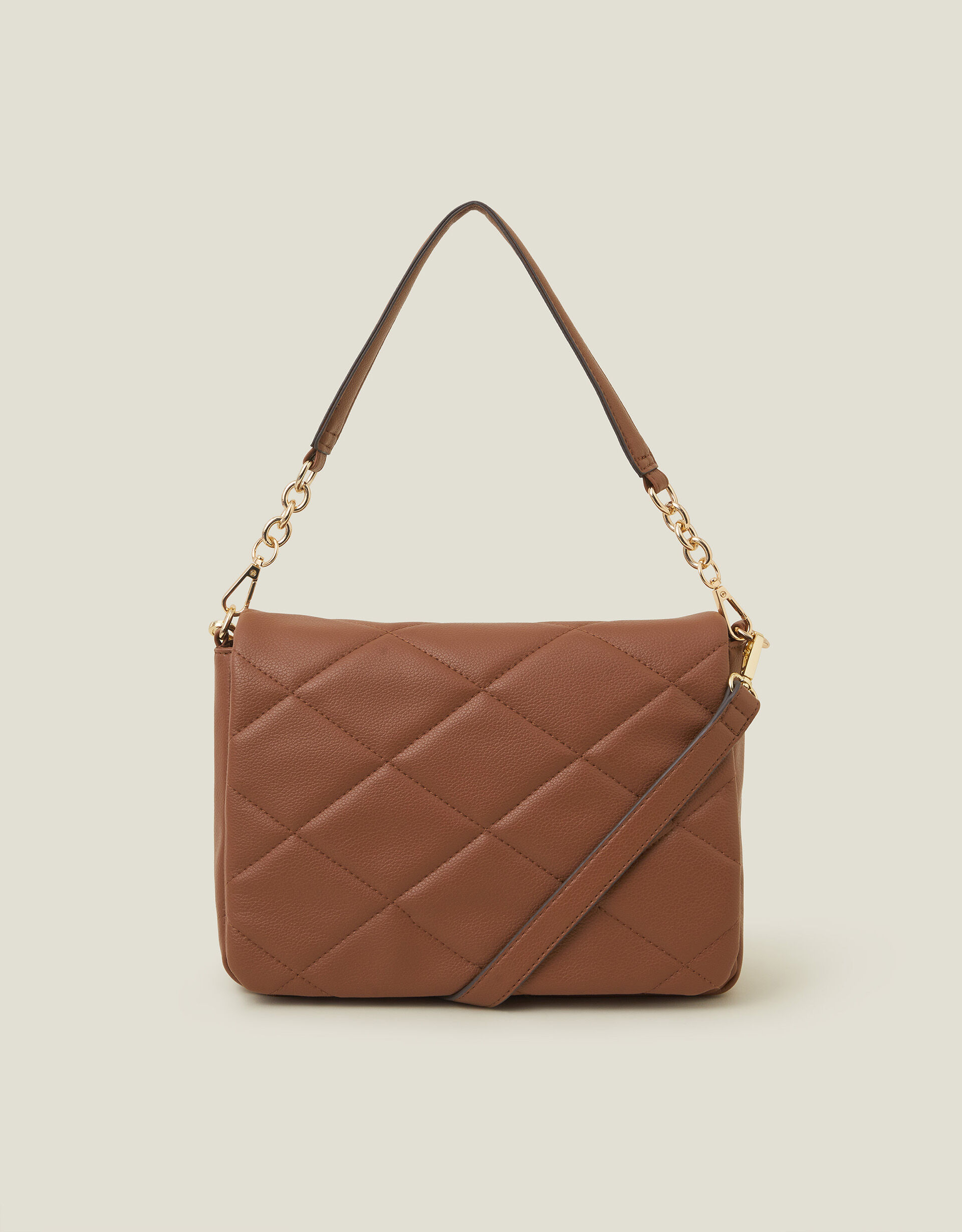 Large Quilted Cross Body Bag Tan 30 off selected lines Accessorize Global