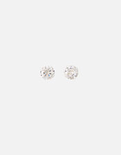 Sterling Silver Medium Crystal Stud Earrings, , large