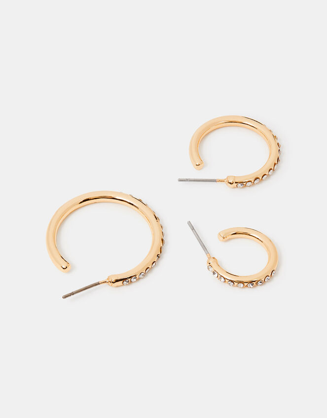 3-Pack Diamant&eacute; Hoop Earrings, , large