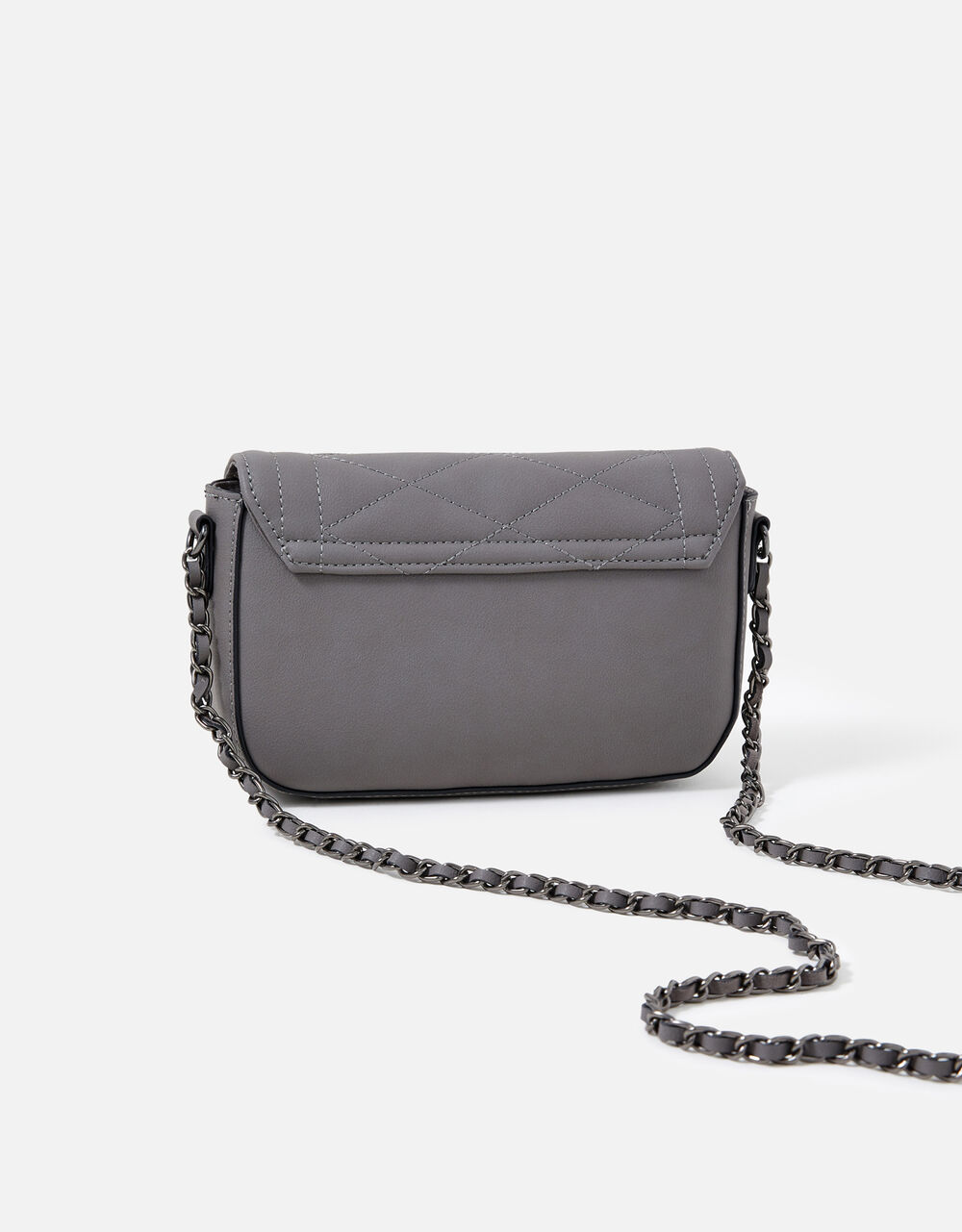Chrissy Quilted Chain CrossBody Bag Grey Crossbody bags
