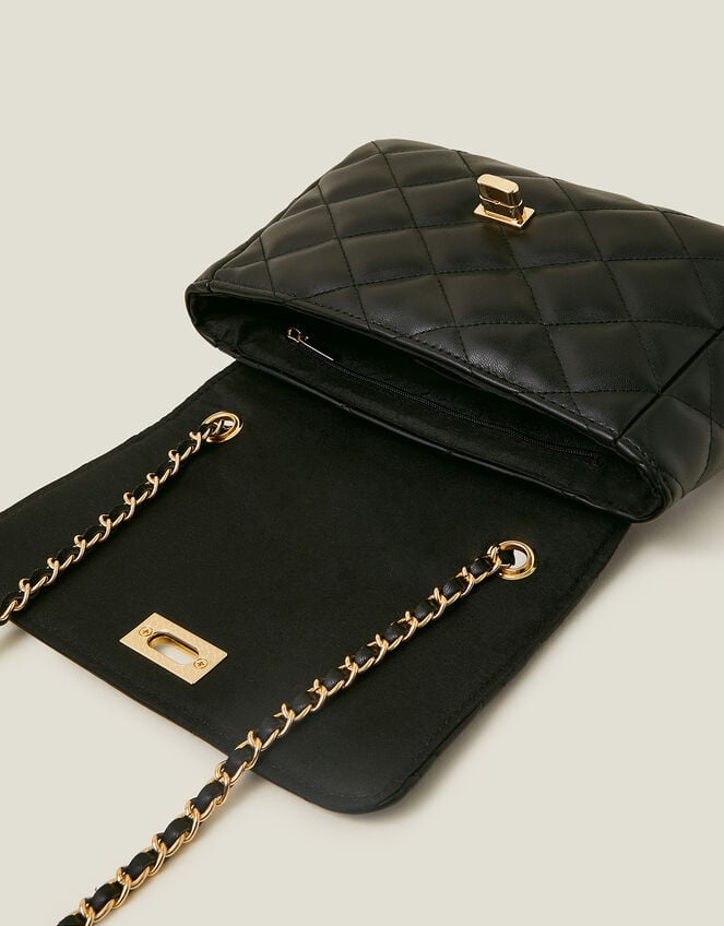 Quilted Cross-Body Bag, Black (BLACK), large