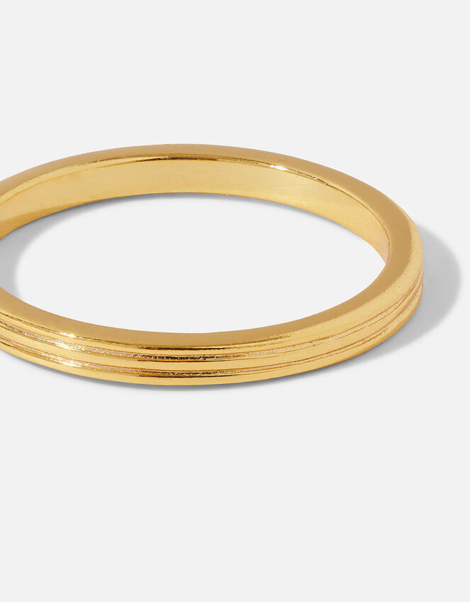Gold Vermeil Triple Groove Ring, Gold (GOLD), large