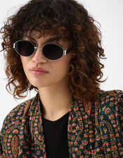 Oval Metal Sunglasses, , large