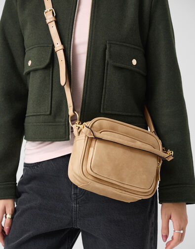 Boxy Crossbody Bag, Nude (NUDE), large