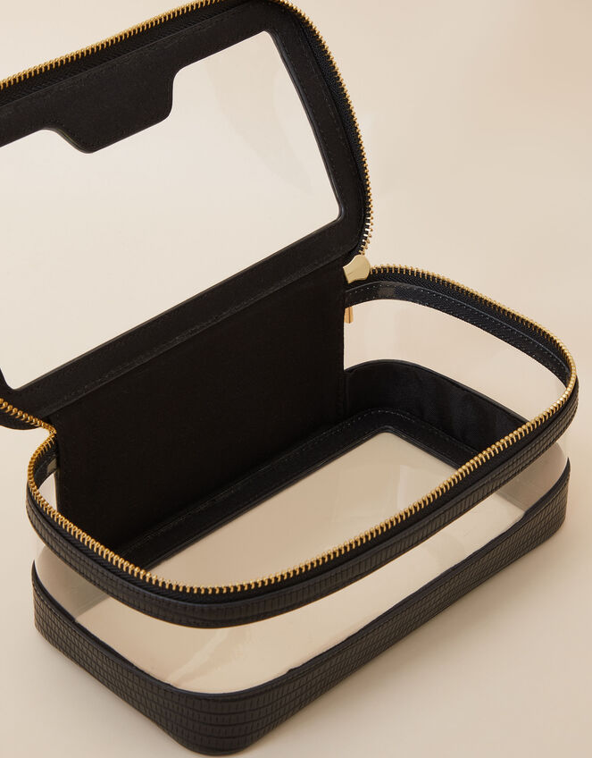 Clear Make Up Bag, Black (BLACK), large
