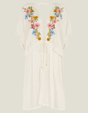 Floral Embroidered Kaftan, Ivory (IVORY), large