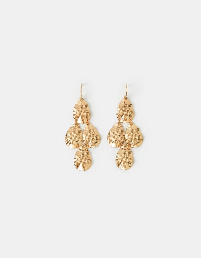 Textured Disc Drop Earrings, , large
