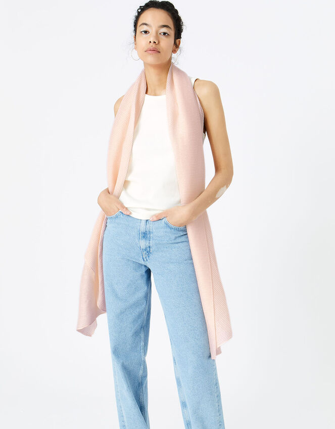 Glitter Pleat Scarf, Pink (PALE PINK), large