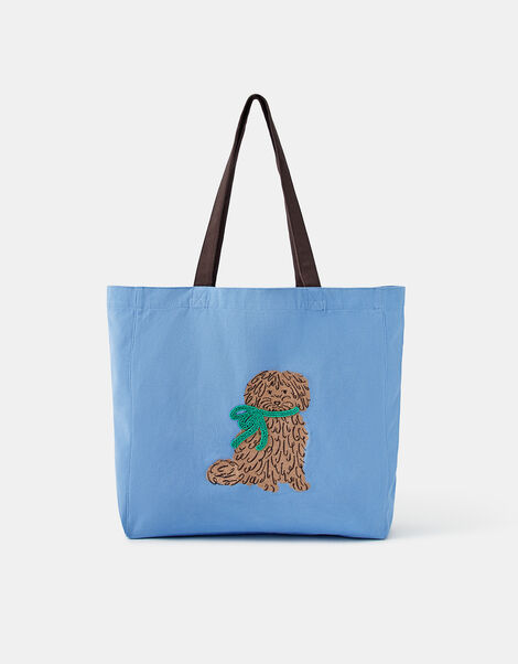 Accessorize x Good Manners Dog Embroidered Shopper Bag, , large