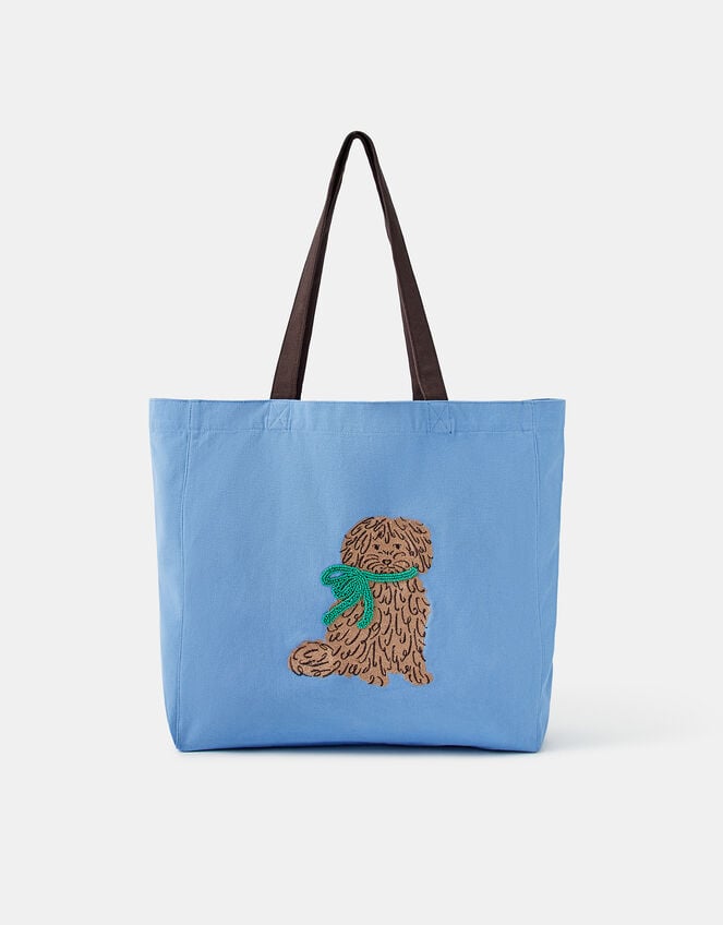 Accessorize x Good Manners Dog Embroidered Shopper Bag, , large