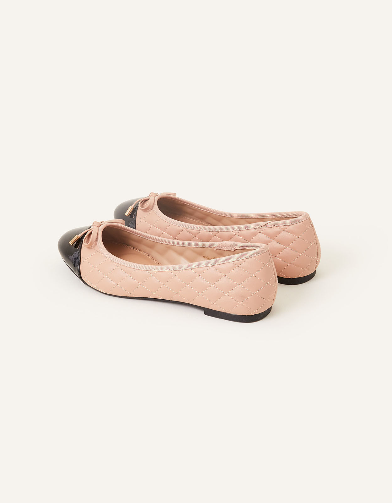 Quilted Bow Ballerina Flats Nude Flat shoes Accessorize ROI