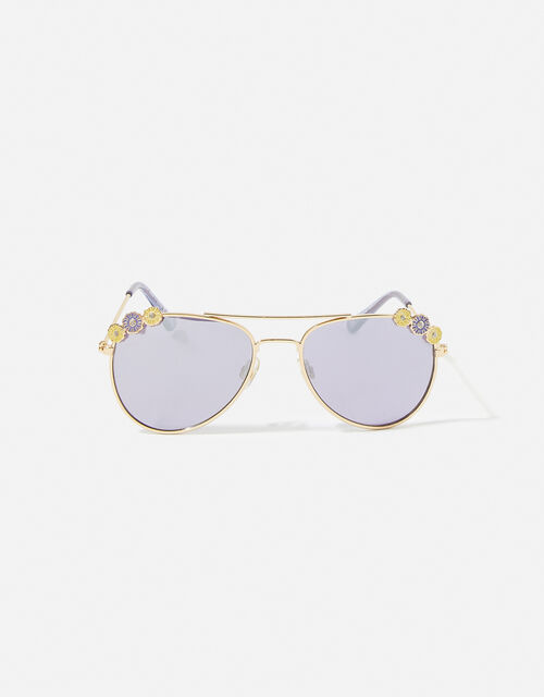 Girls Daisy Aviator Sunglasses, , large