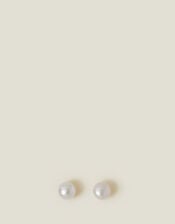 Sterling Silver Freshwater Pearl Stud Earrings, , large