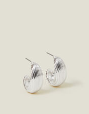 Chunky Ribbed Hoop Earrings, , large