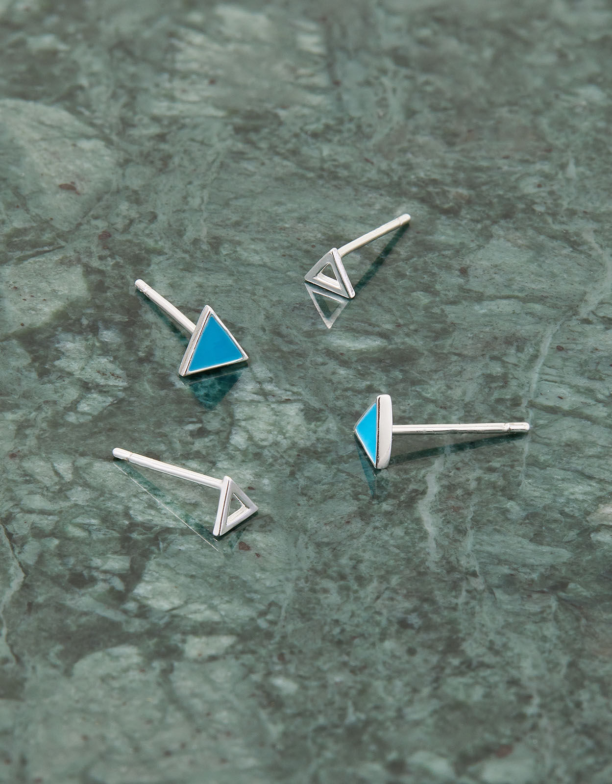 Sterling silver triangle hot sale stud earrings