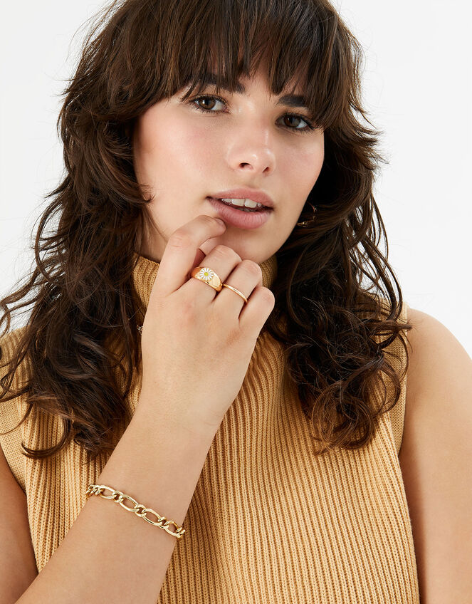 Romantic Ramble Daisy Signet Ring, Multi (PASTEL-MULTI), large