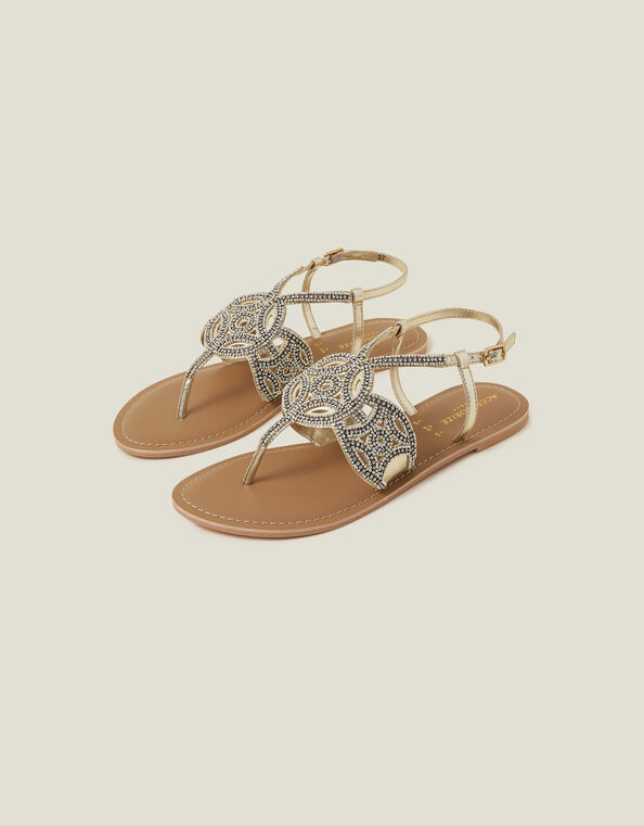 Sparkle Circle Sandals, Gold (GOLD), large